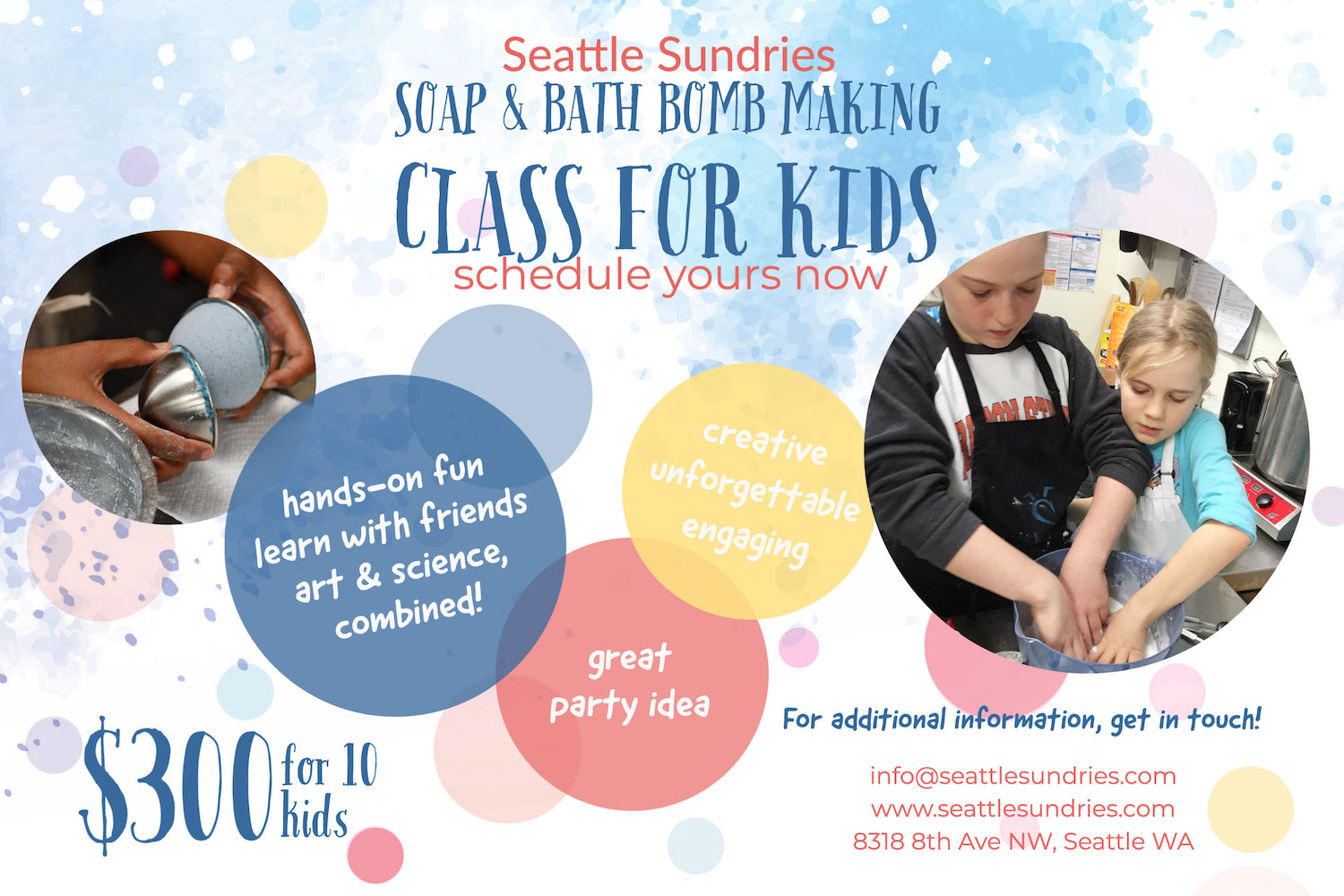 🛁 Seattle Sundries  Fun Kids' DIY Soap & Bath Bomb Class